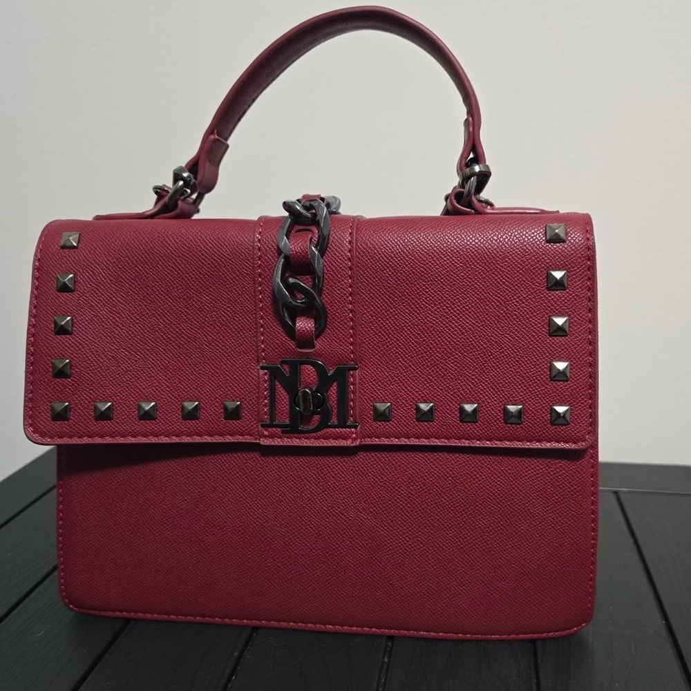 badgley mischka burgundy bag